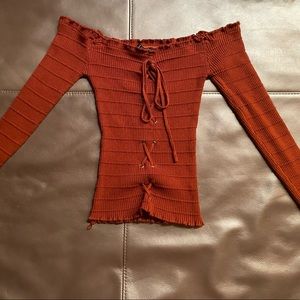 Off shoulder top stretchy material